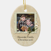 Vintage Rose Rahmen Foto Weihnachtsschmuck (Hinten)