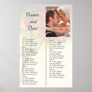 Vintage Rose Reception Seating Chart Poster