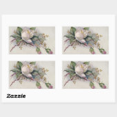 Vintage Rose Rechteckiger Aufkleber (Blatt)