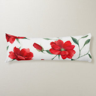 Vintage Rose Red Blume Muster Elegante Zuhause Déc Seitenschläferkissen