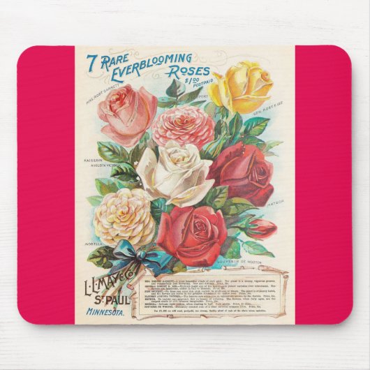 Vintage Rose Retro-Werbung Mousepad (Vorne)