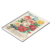 Vintage Rose Retro-Werbung Notizblock (Linke Seite)