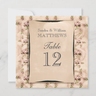 Vintage Rose Rette Tischnummern