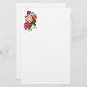 Vintage Rose Rosa Blume Briefpapier (Vorne/Hinten)