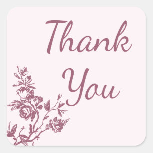 Vintage Rose Rosa Blumenaufkleber / Siegel Quadratischer Aufkleber