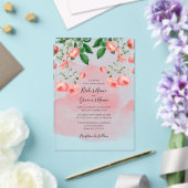 Vintage Rose Rosa Blumenblütenhochzeit Klar Acryleinladungen (In Situ (Hochzeit))