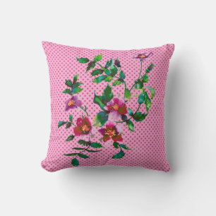Vintage Rose - rosa Punkte Kissen