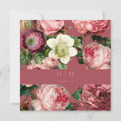 Vintage Rose Rosa-Rosa-Hochzeit Einladung (Rückseite)