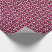 Vintage Rose Rosa und grüne Blumenmuster Geschenkpapier (Ecke)