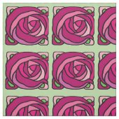 Vintage Rose Rosa und grüne Blumenmuster Stoff (Muster)