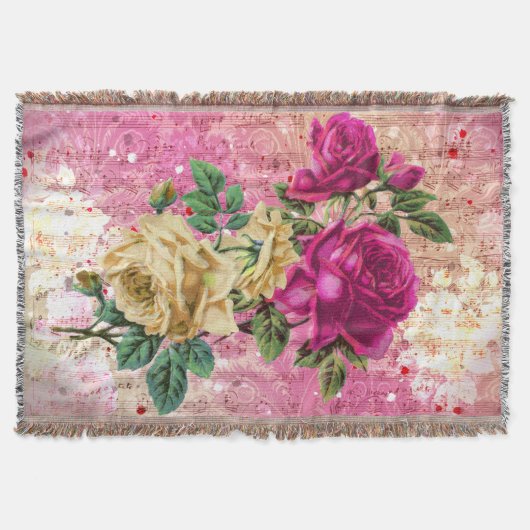 Vintage Rose rosafarbenes Tissue Paper Decke (Vorderseite)