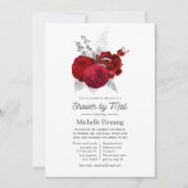 Vintage Rose Rot und Silber per Mail Einladung (Vorderseite)