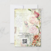 Vintage Rose RSVP Karte (Rückseite)
