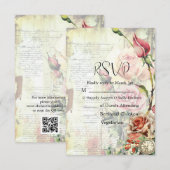 Vintage Rose RSVP Karte (Vorne/Hinten)