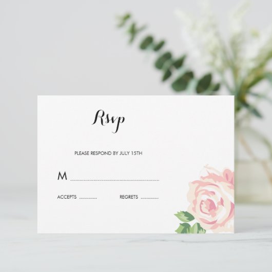 Vintage Rose - RSVP-Karte RSVP Karte (Stehend Vorderseite)