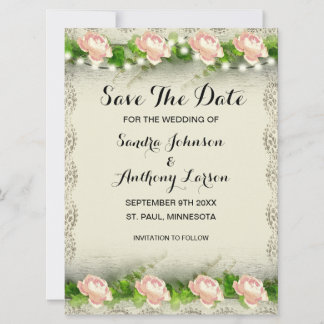 Vintage Rose Save the Date