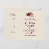 Vintage Rose Save the Date (Vorne/Hinten)