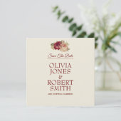 Vintage Rose Save the Date (Stehend Vorderseite)