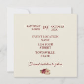 Vintage Rose Save the Date (Rückseite)