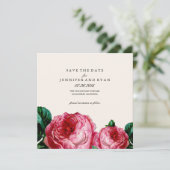Vintage Rose Save the Date (Stehend Vorderseite)