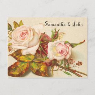 Vintage Rose Save the Date Ankündigungspostkarte
