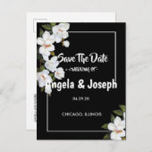 Vintage Rose Save the Date Ankündigungspostkarte (Vorne/Hinten)