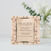 Vintage Rose Save the Date Einladung (Stehend Vorderseite)