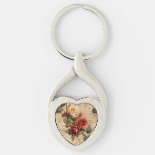 Vintage Rose Schlüsselanhänger