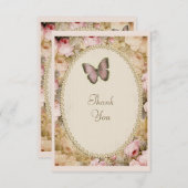 Vintage Rose Schmetterling, Musiknote Danke (Vorne/Hinten)