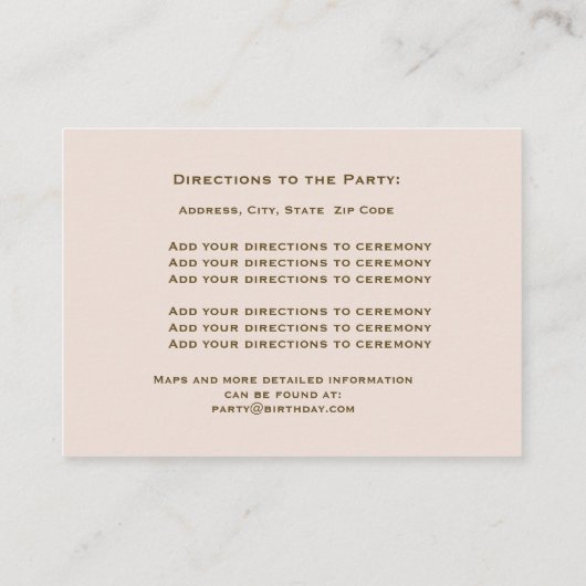 Vintage Rose Schmetterling, Musiknote Umschließung Begleitkarte (Rückseite)