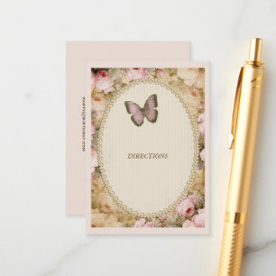 Vintage Rose Schmetterling, Musiknote Umschließung Begleitkarte