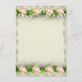 Vintage Rose & Schnellimbiss-Menü Menükarte (Rückseite)