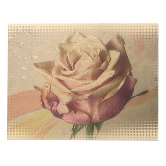 Vintage Rose schöne Abbildung Notizblock (Vorderseite)