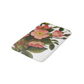 Vintage Rose Schöne rosa botanische Badematte (Schrägansicht)