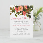 Vintage Rose Schöne rosa botanische Einladung (Stehend Vorderseite)