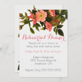 Vintage Rose Schöne rosa botanische Einladung (Vorne/Hinten)