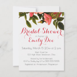 Vintage Rose Schöne rosa botanische Einladung