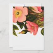 Vintage Rose Schöne rosa botanische Einladung (Rückseite)