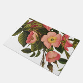 Vintage Rose Schöne rosa botanische Fußmatte (Schrägansicht)