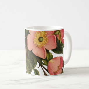 Vintage Rose Schöne rosa botanische Kaffeetasse