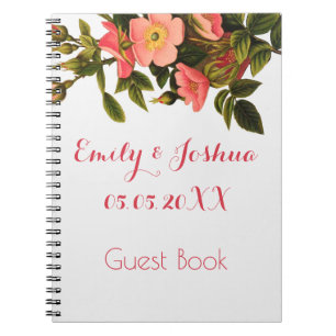 Vintage Rose Schöne rosa botanische Notizblock