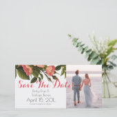 Vintage Rose Schöne rosa botanische Save The Date (Stehend Vorderseite)