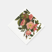 Vintage Rose Schöne rosa botanische Serviette (Ecke)