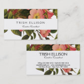 Vintage Rose Schöne rosa botanische Visitenkarte (Vorne/Hinten)