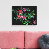 Vintage Rose - schwarz Leinwanddruck (Insitu (Wohnzimmer))