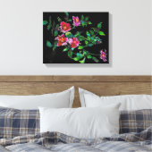 Vintage Rose - schwarz Leinwanddruck (Insitu (Schlafzimmer))