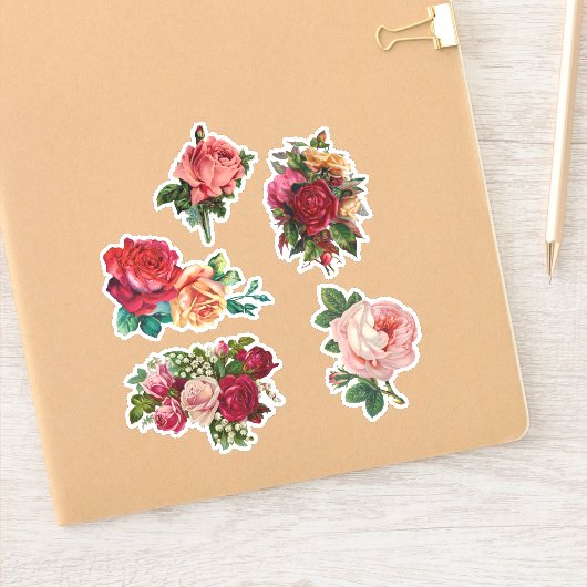 Vintage Rose Scrapbook Stickers Aufkleber (Notizbuch)