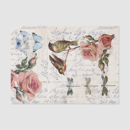 Vintage Rose Seidenpapier (Vorderseite)
