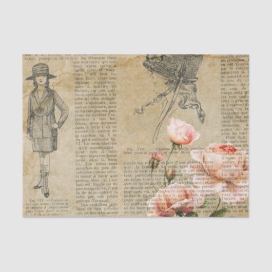 Vintage Rose Seidenpapier (Vorderseite)