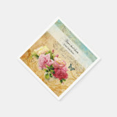 Vintage Rose Serviette (Ecke)